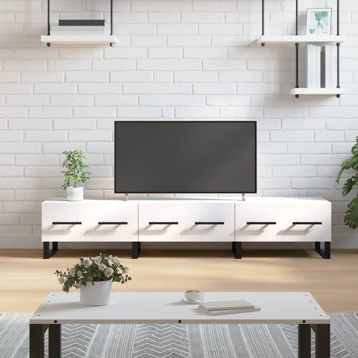 Tv-meubel 150x36x30 cm bewerkt hout wit