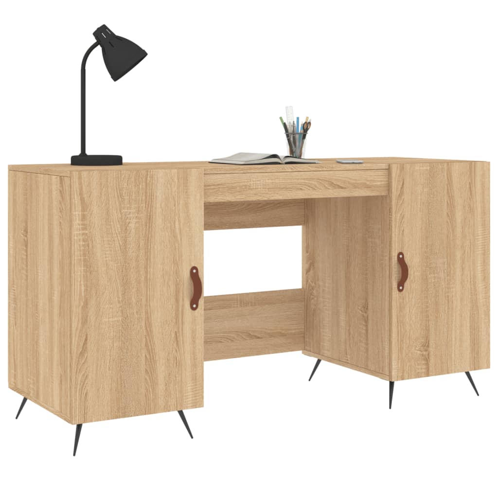 Bureau 140x50x75 cm bewerkt hout sonoma eikenkleurig