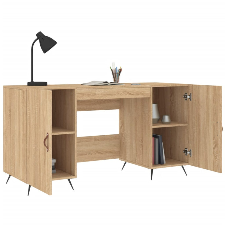 Bureau 140x50x75 cm bewerkt hout sonoma eikenkleurig