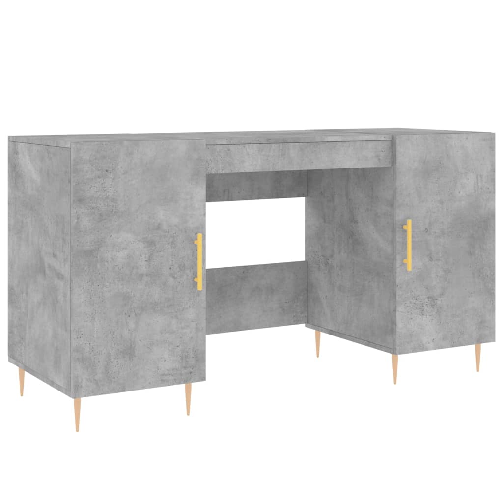 Bureau 140x50x75 cm bewerkt hout betongrijs