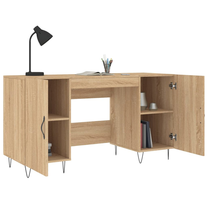 Bureau 140x50x75 cm bewerkt hout sonoma eikenkleurig