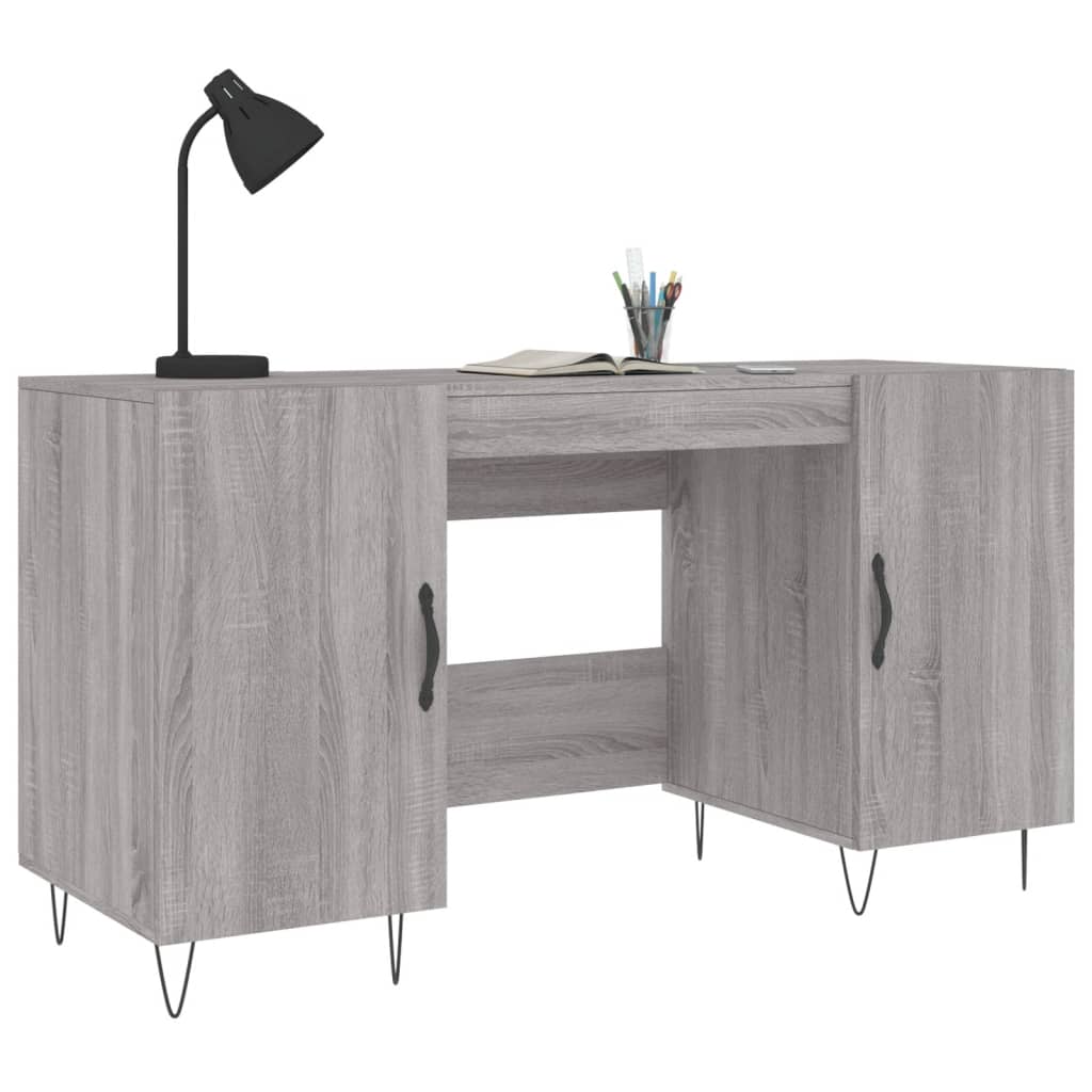 Bureau 140x50x75 cm bewerkt hout grijs sonoma eikenkleurig