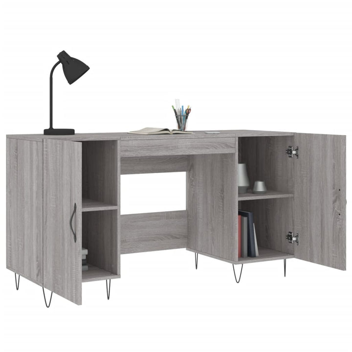 Bureau 140x50x75 cm bewerkt hout grijs sonoma eikenkleurig