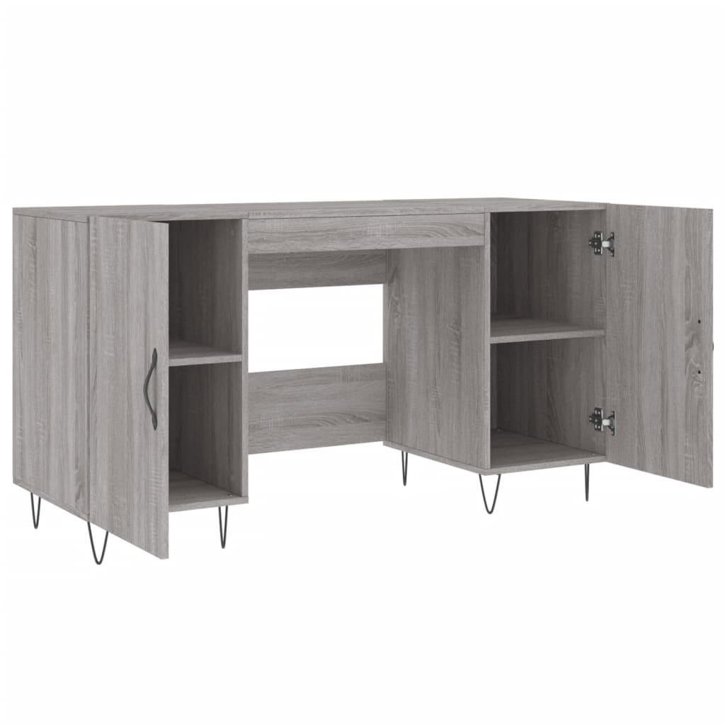 Bureau 140x50x75 cm bewerkt hout grijs sonoma eikenkleurig