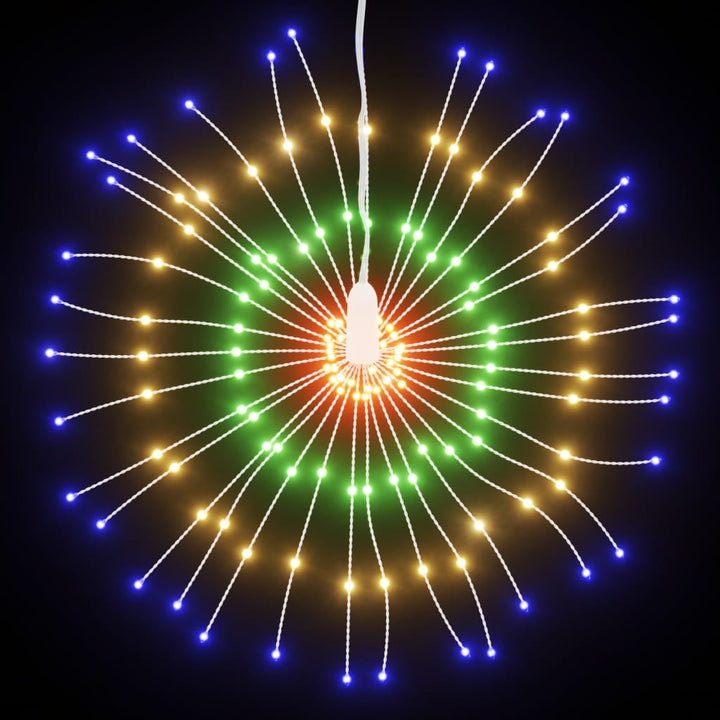 Kerstverlichting vuurwerk 8 st 140 meerkleurige LED's 17 cm