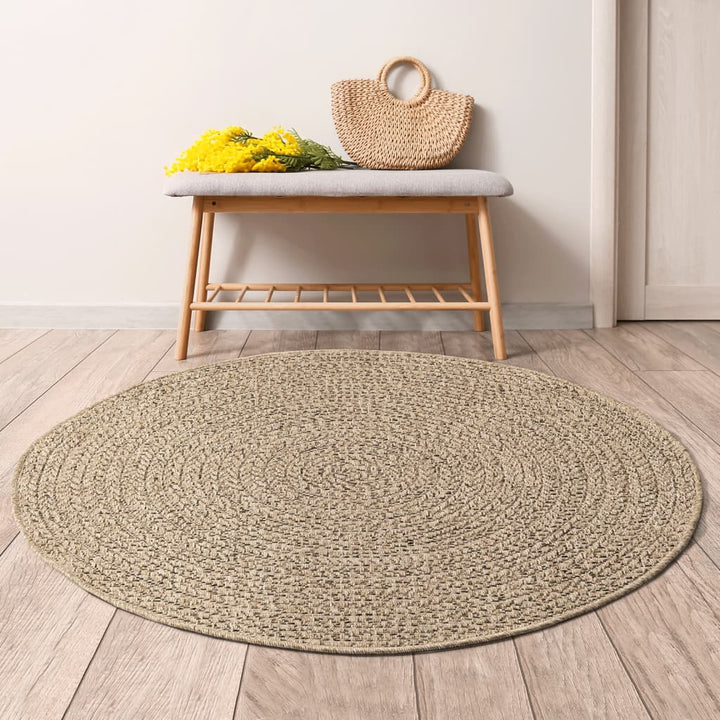 Vloerkleed 120 cm voor binnen en buiten jute look