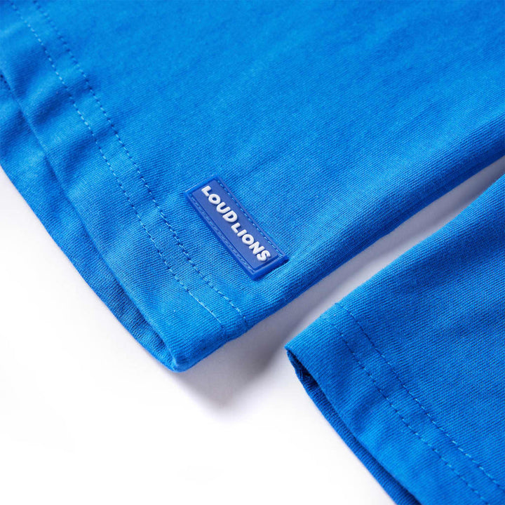 Kindershirt met lange mouwen controllerprint 104 kobaltblauw