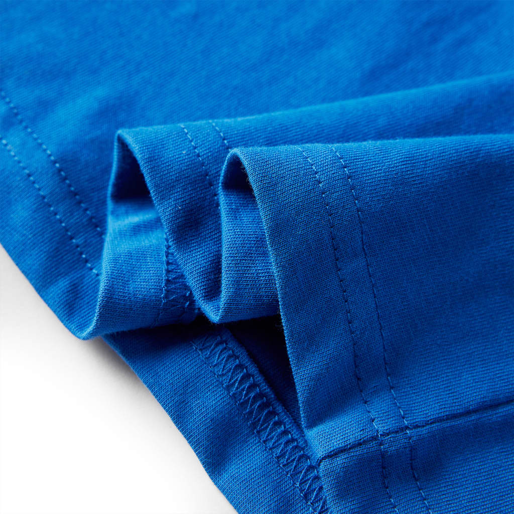 Kindershirt met lange mouwen dierenprint 104 kobaltblauw