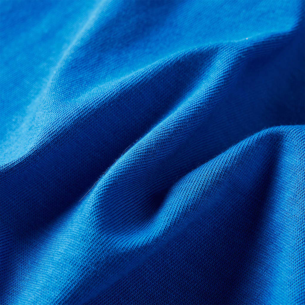Kindershirt met lange mouwen runderprint 128 kobaltblauw