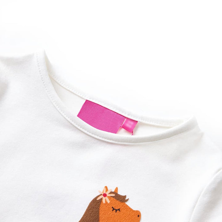 Kindershirt met lange mouwen dierenprint 104 ecrukleurig
