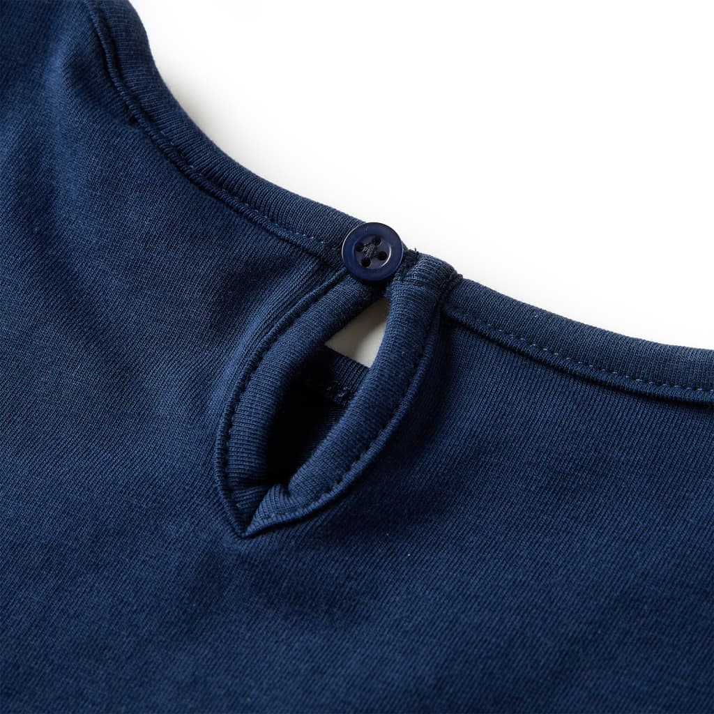 Kindershirt met lange mouwen hertenprint 104 marineblauw