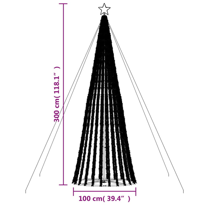 Lichtkegel 688 blauwe LED's 300 cm