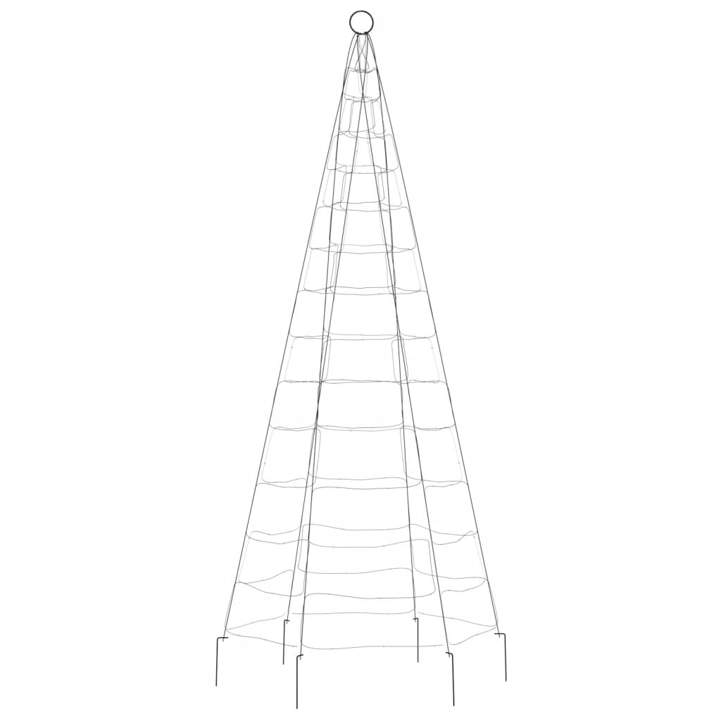 Lichtkegel aan vlaggenmast 200 koudwitte LED's 180 cm