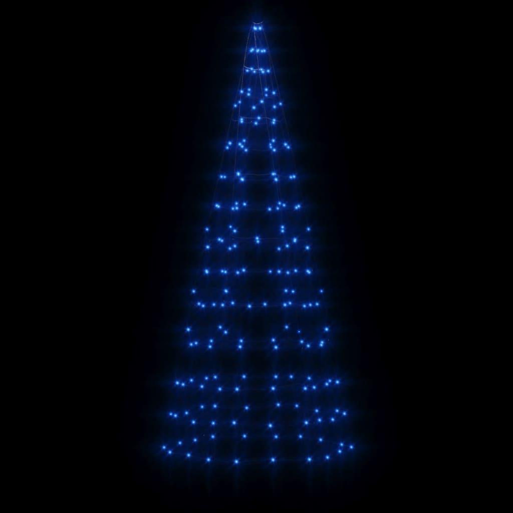 Lichtkegel aan vlaggenmast 200 blauwe LED's 180 cm