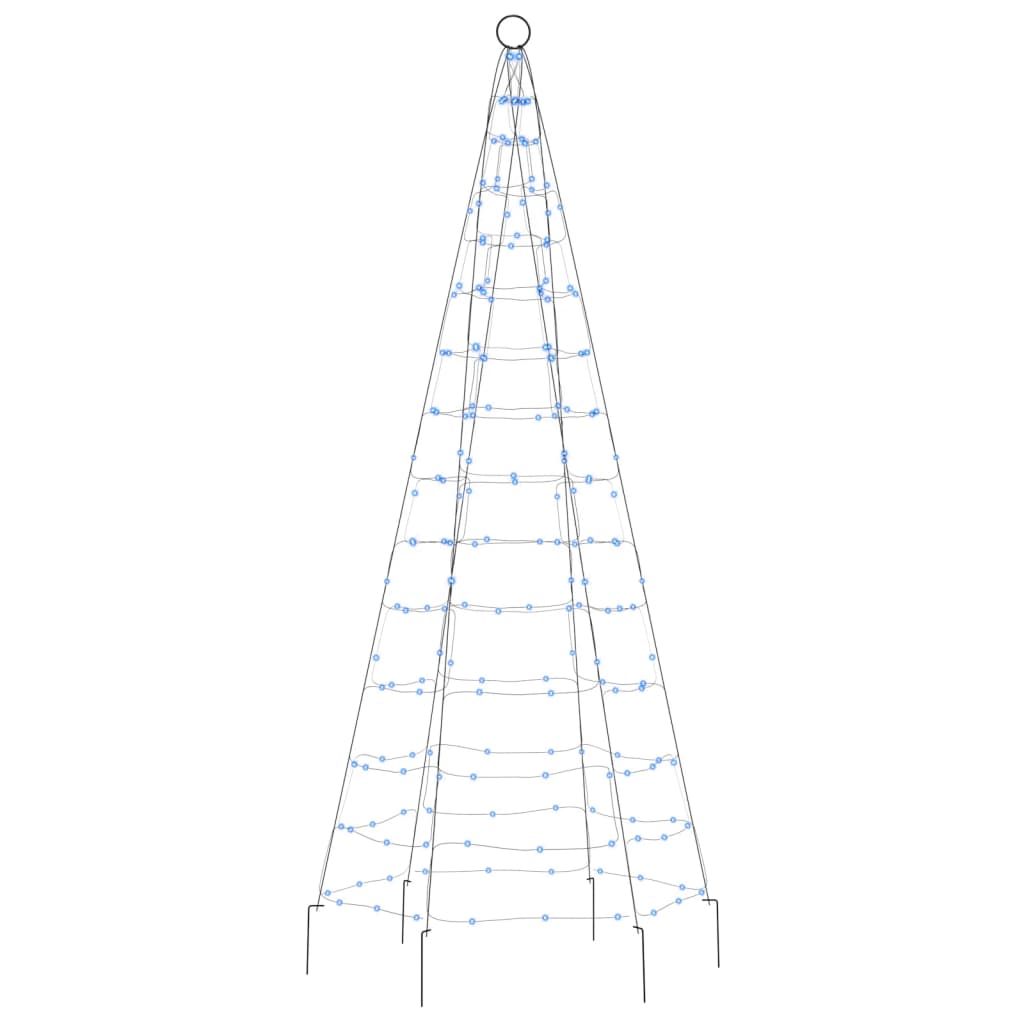 Lichtkegel aan vlaggenmast 200 blauwe LED's 180 cm