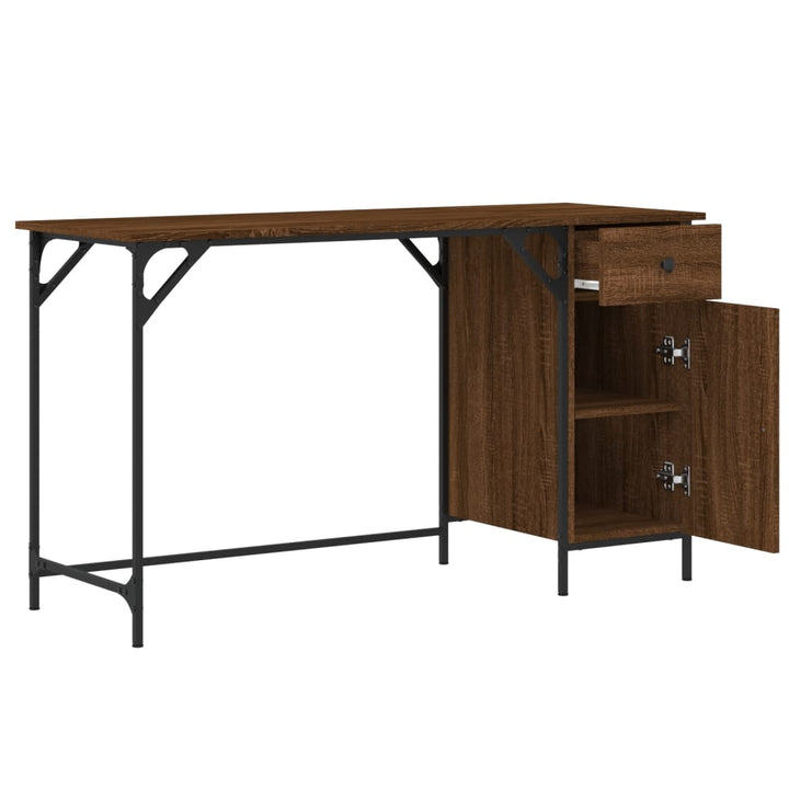 Bureau 131x48x75 cm bewerkt hout bruin eikenkleur