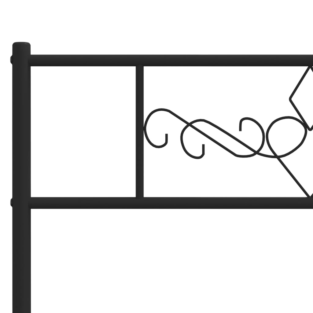 Hoofdbord 120 cm metaal zwart