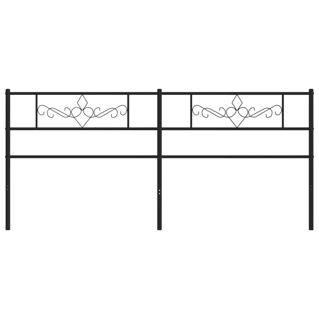 Hoofdbord 180 cm metaal zwart