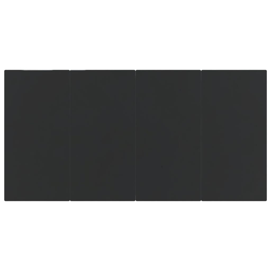 7-delige Tuinset poly rattan en staal grijs en zwart