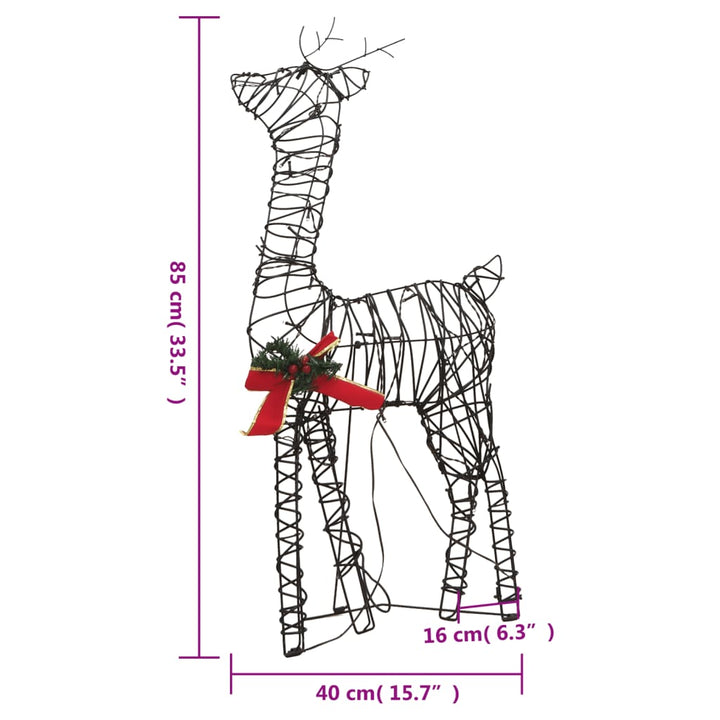 Kerstversiering rendierfamilie 90 LED's rotan warmwit