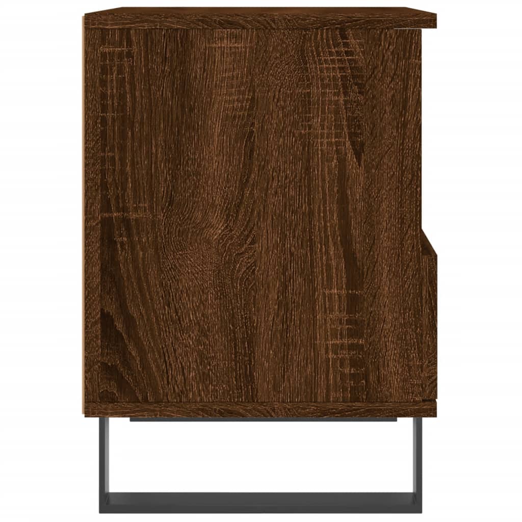 Nachtkastje 40x35x50 cm bewerkt hout bruin eikenkleur