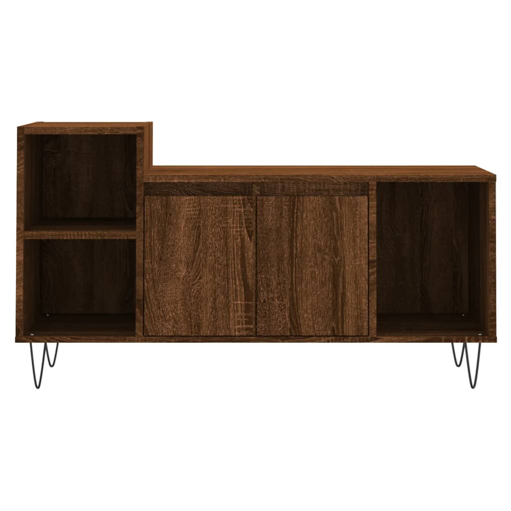 Tv-meubel 100x35x55 cm bewerkt hout bruin eikenkleur