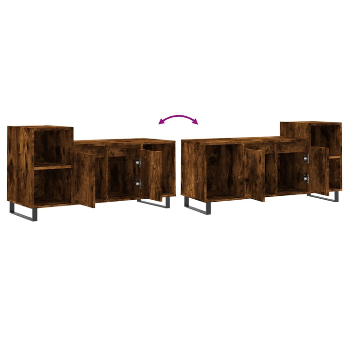 Tv-meubel 100x35x55 cm bewerkt hout gerookt eikenkleurig