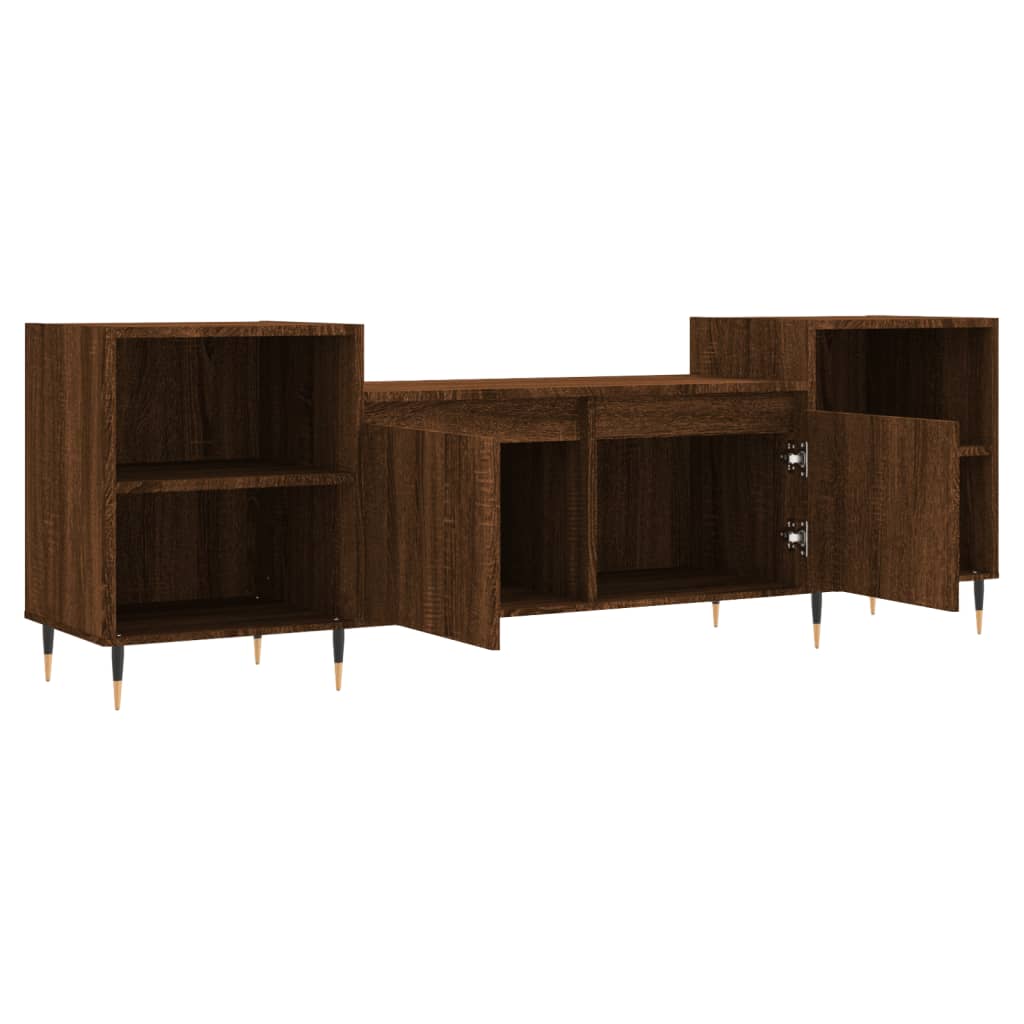 Tv-meubel 160x35x55 cm bewerkt hout bruin eikenkleur