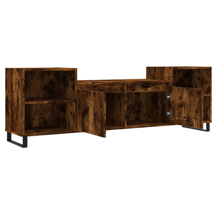Tv-meubel 160x35x55 cm bewerkt hout gerookt eikenkleurig