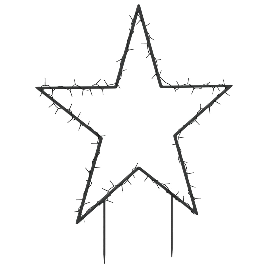 Kerstverlichting ster met grondpinnen 80 LED's 60 cm