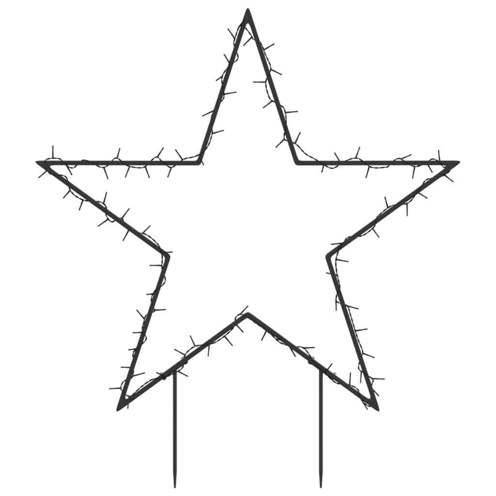 Kerstverlichting ster met grondpinnen 80 LED's 60 cm