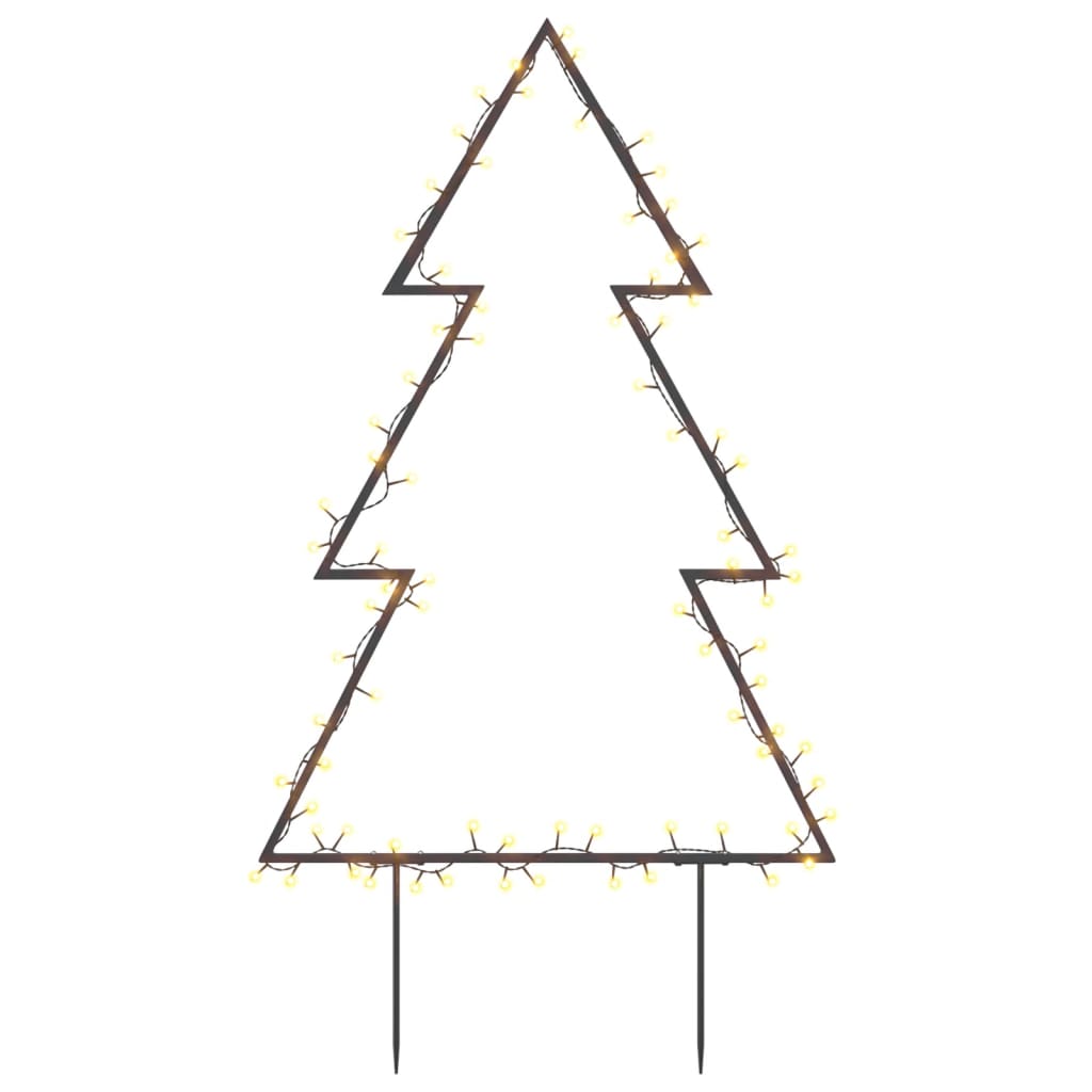 Kerstverlichting kerstboom met grondpinnen 80 LED's 60 cm