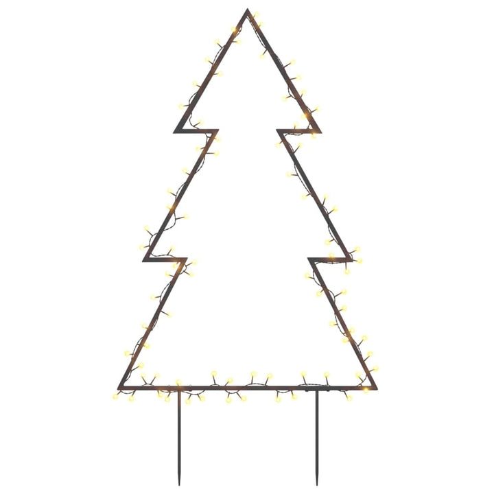 Kerstverlichting kerstboom met grondpinnen 80 LED's 60 cm