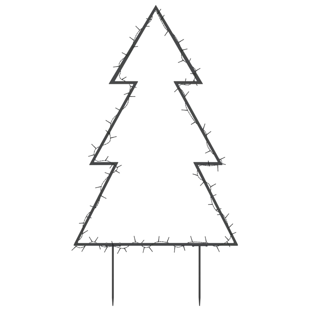 Kerstverlichting kerstboom met grondpinnen 80 LED's 60 cm