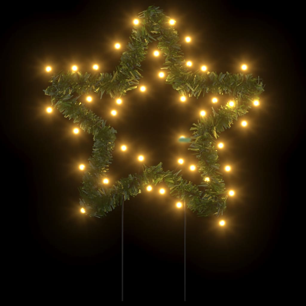 Kerstverlichting ster 3 st met grondpinnen 50 LED's 29 cm