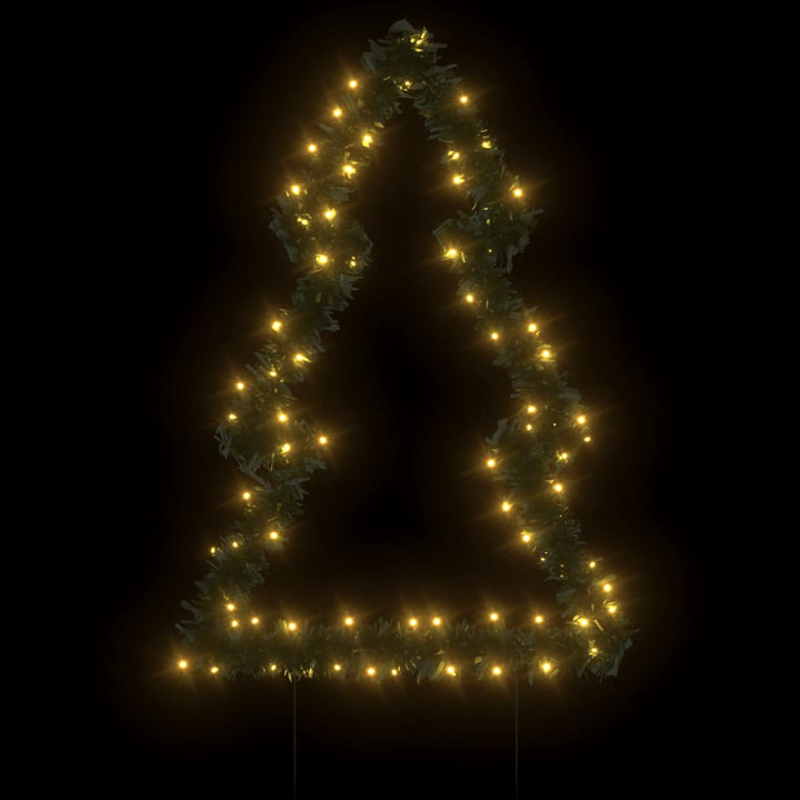 Kerstverlichting kerstboom met grondpinnen 80 LED's 60 cm