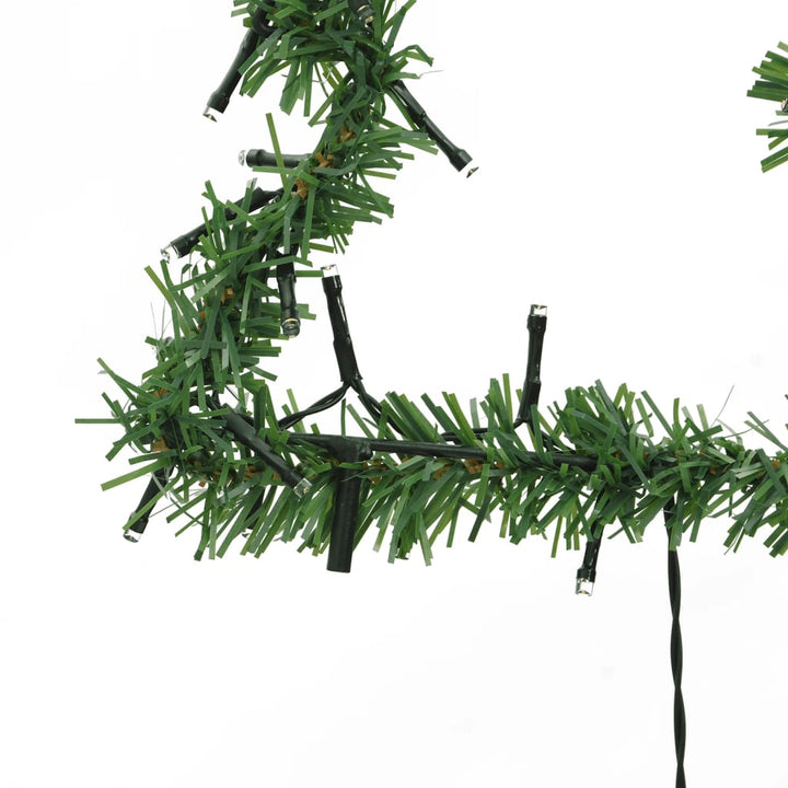 Kerstverlichting kerstboom 3 st met grondpinnen 50 LED's 30 cm