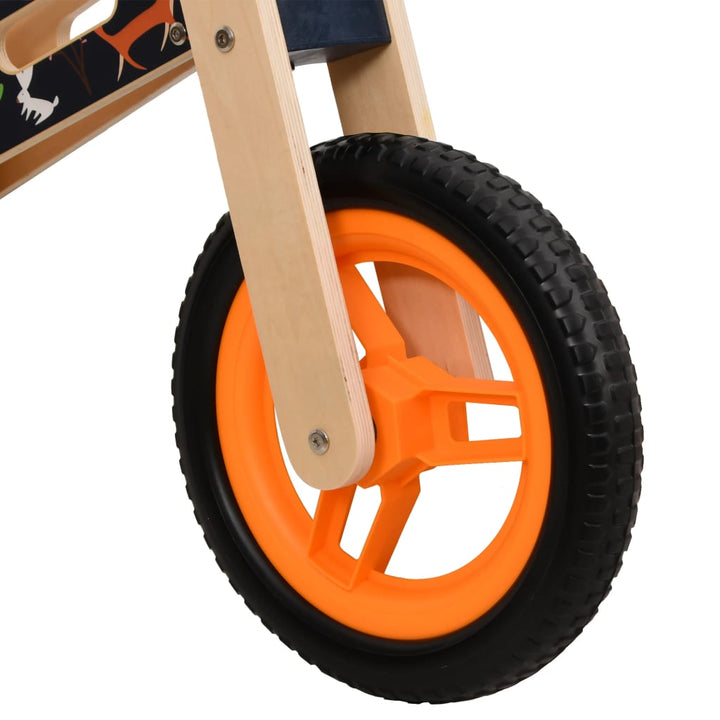 Loopfiets voor kinderen oranje met print