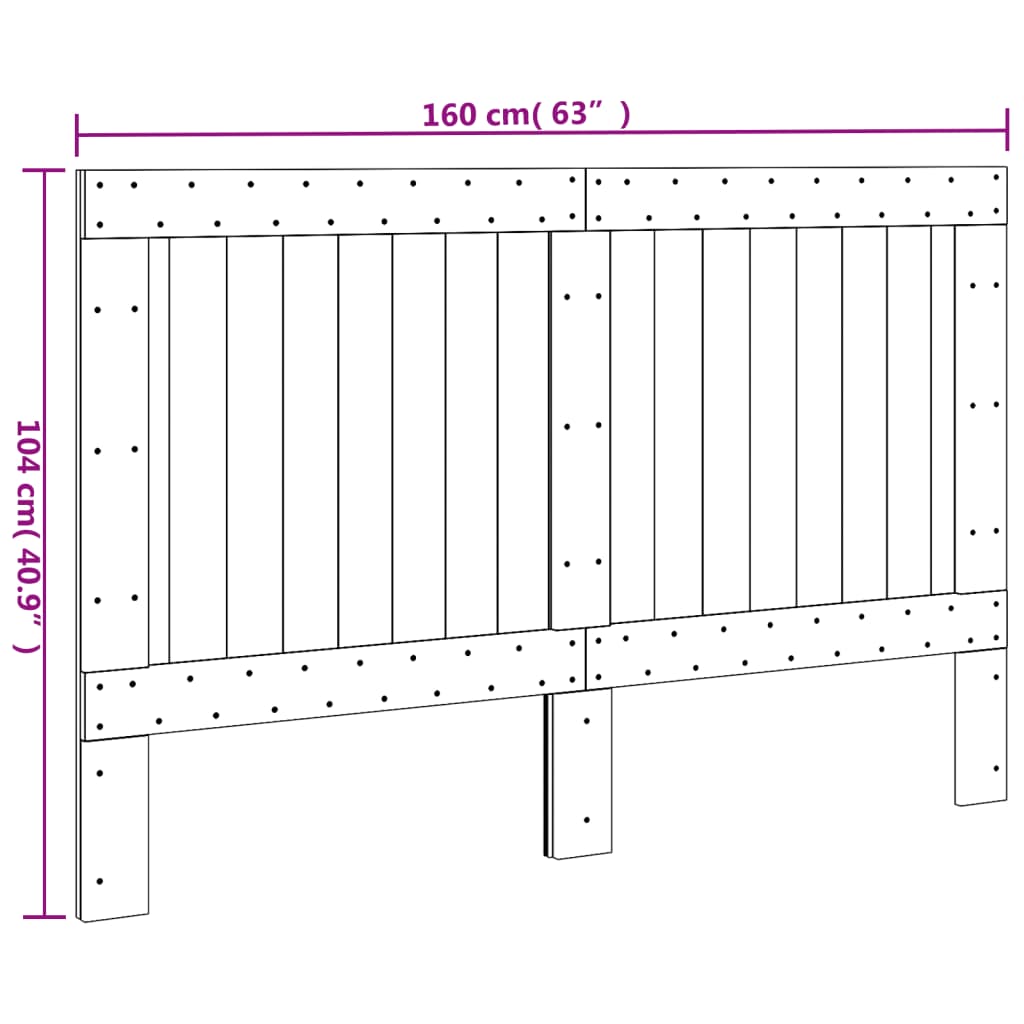 Hoofdbord 160x104 cm massief groenhout