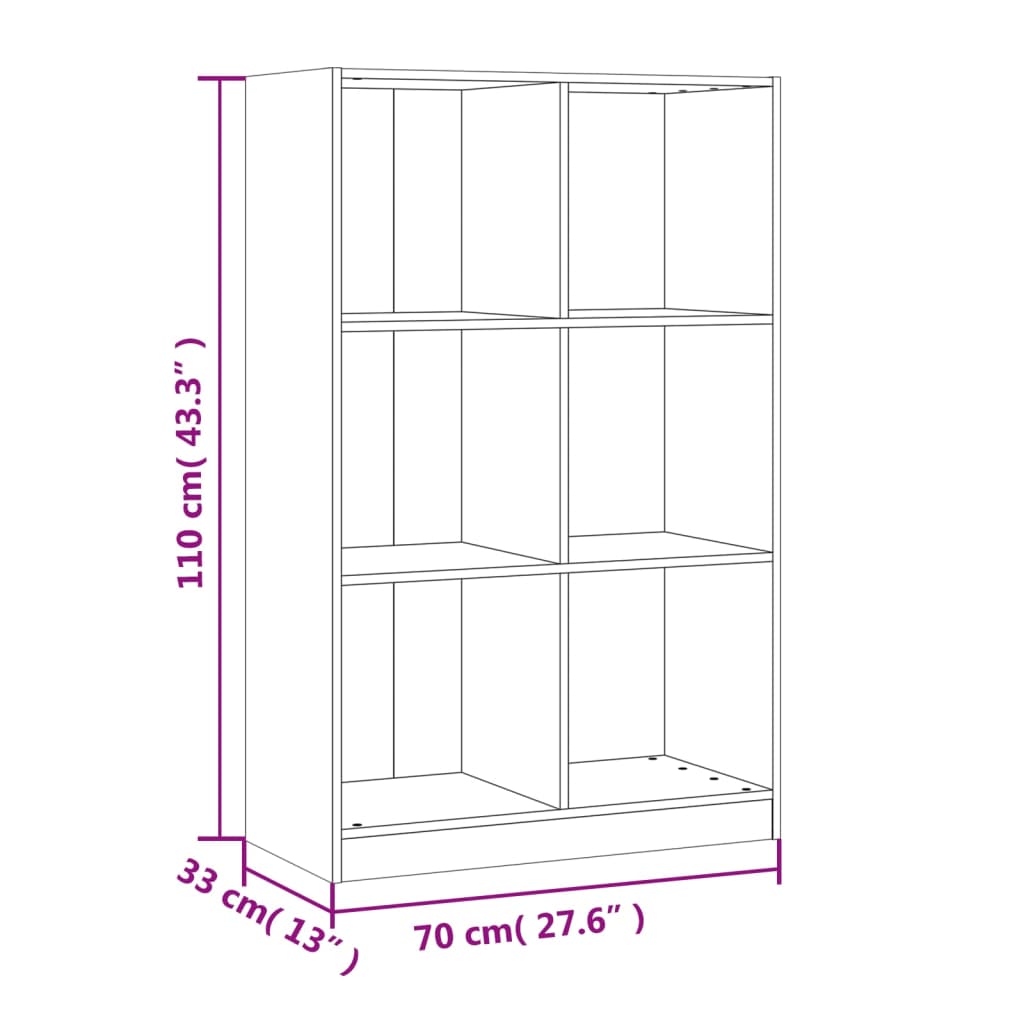 Boekenkast 70x33x110 massief grenenhout wit