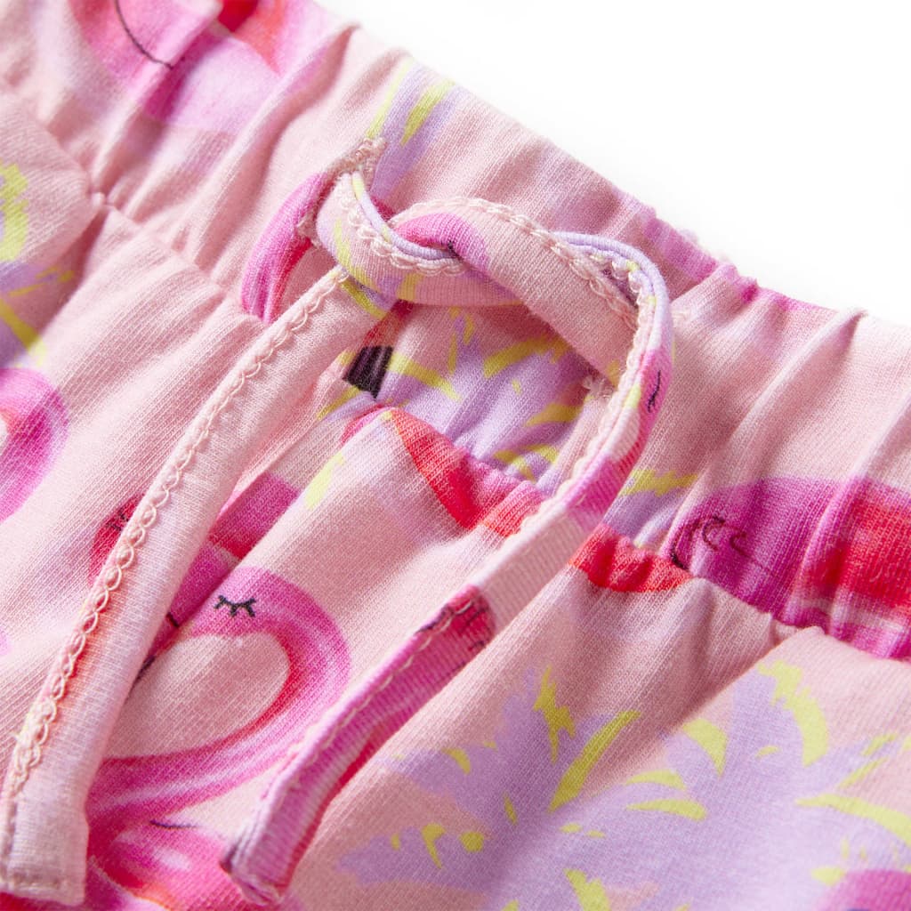 Kindershorts met trekkoord flamingozwembandprint 104 lichtroze