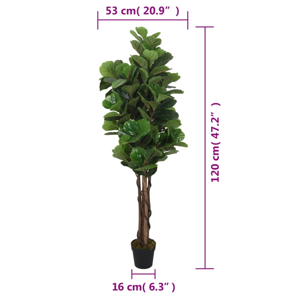 Kunstplant vijgenboom 134 bladeren 120 cm groen