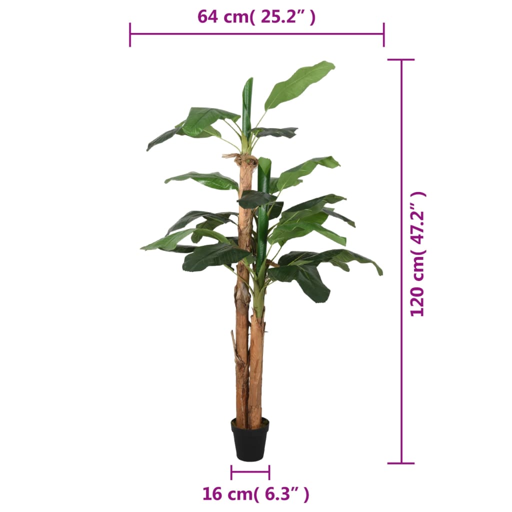 Kunstplant bananenboom 18 bladeren 150 cm groen