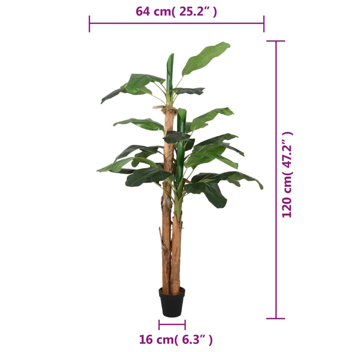 Kunstplant bananenboom 18 bladeren 150 cm groen