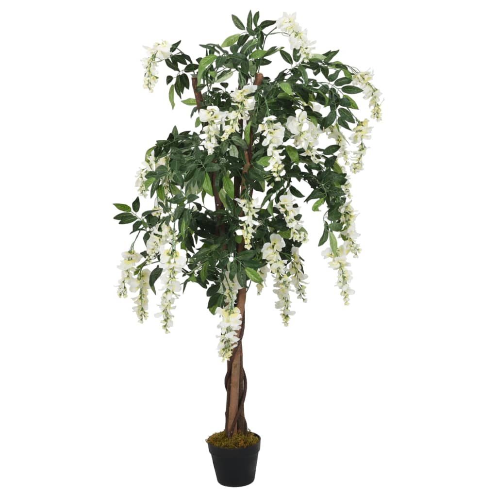 Kunstboom wisteria 560 bladeren 80 cm groen en wit