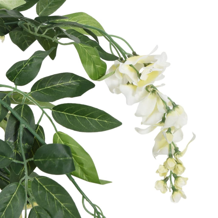 Kunstplant wisteria 840 bladeren 120 cm groen en wit