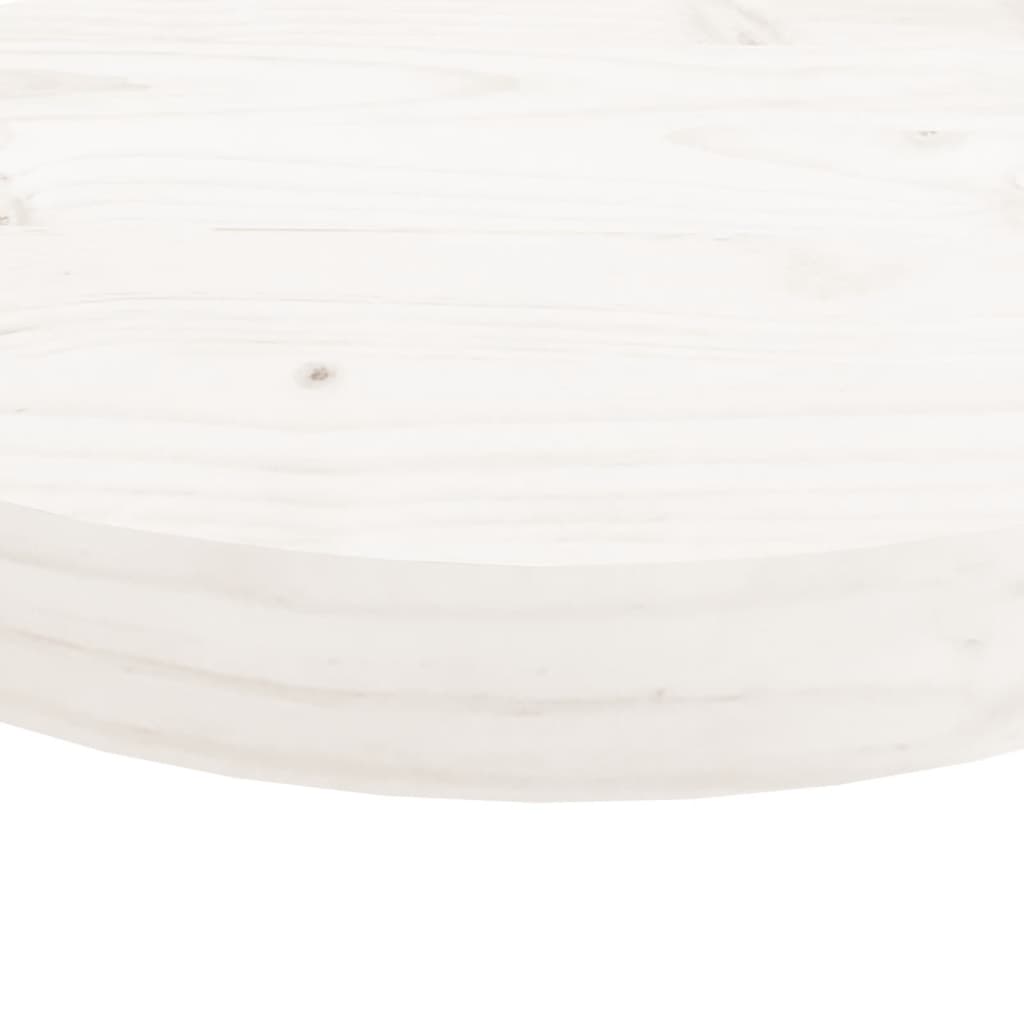 Tafelblad rond ø40x3 cm massief grenenhout wit