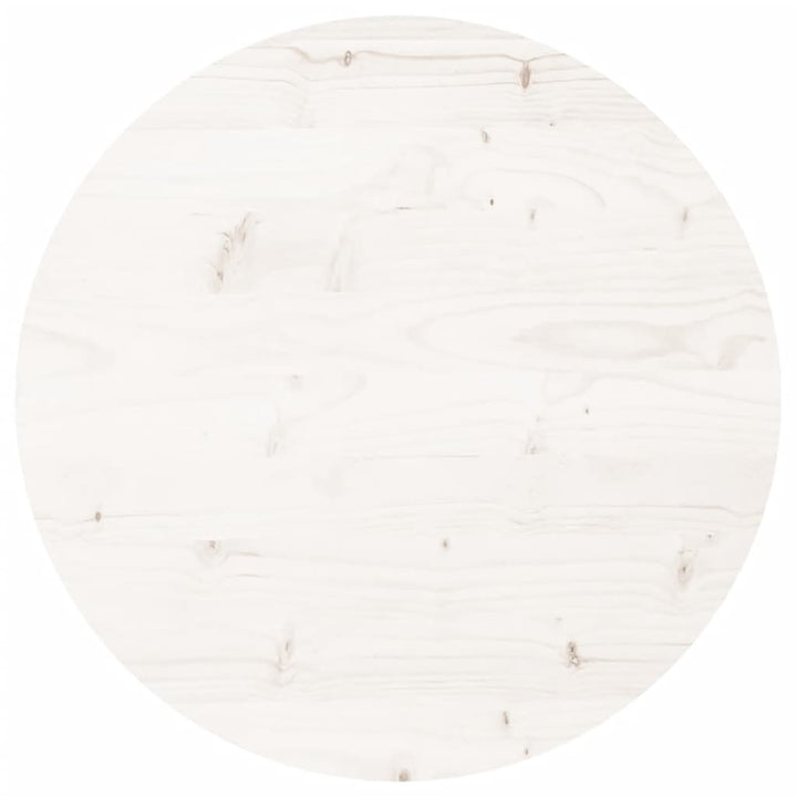 Tafelblad rond ø50x3 cm massief grenenhout wit