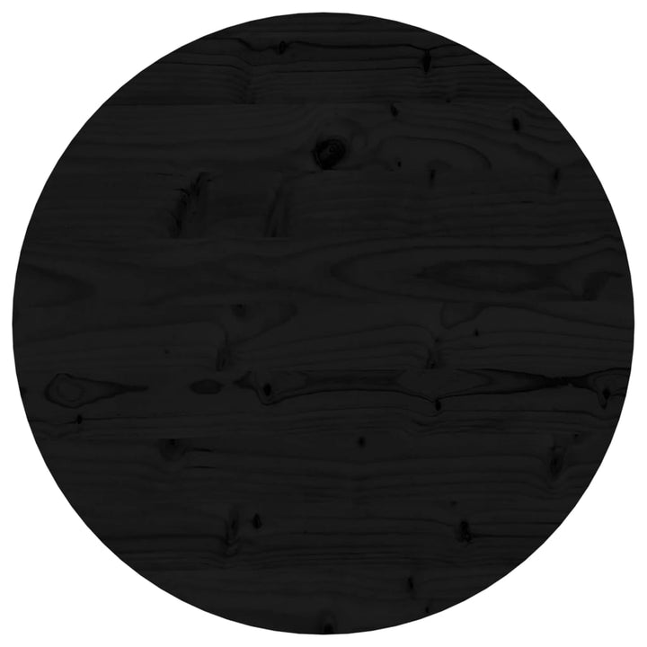 Tafelblad rond ø50x3 cm massief grenenhout zwart