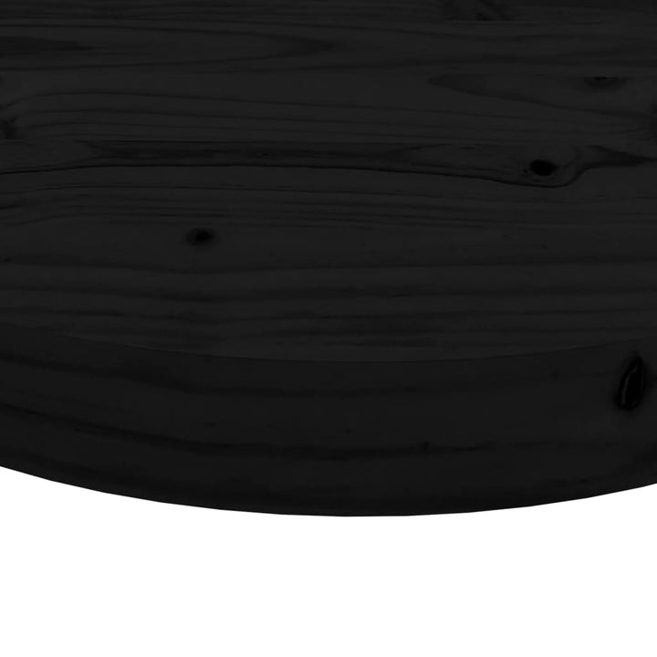 Tafelblad rond ø50x3 cm massief grenenhout zwart